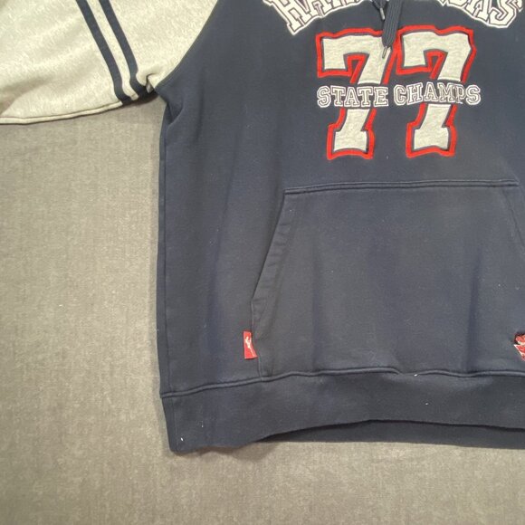 Hard Knocks 77 State Champs Embroidered Navy & Gray Sweater Hoodie Mens Size XL - Picture 8 of 10